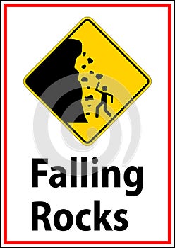 Road Warning Sign, Falling Rocks , Falling Ice