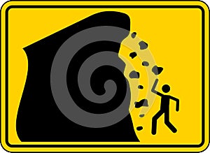 Road Warning Sign, Falling Rocks , Falling Ice