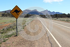 A road warning sign for kangaroos in South Australia