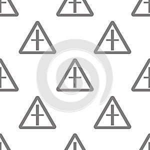 Road Warning Two Way Traffic icon. Element of minimalistic icons for mobile concept and web apps. Pattern repeat seamless Road War
