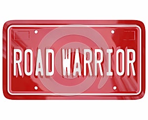 Road Warrior Words License Plate Business Traveler Salesperson