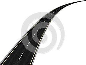 Road way isolated on white