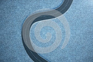 Road way. Travel, transportation concept. Asphalt road divided by a strip. 3D illustration