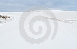 The road through White Sands National Monument