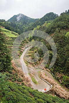 Road winding in the mountain