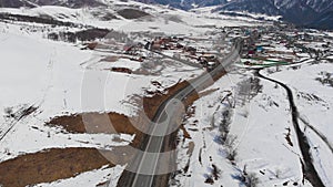 Road in winter landscape