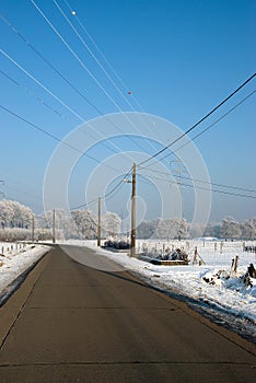 Road in winters landscape