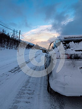 Road in Wintertime, Kvaloya, Norway