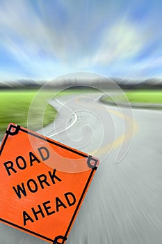Road Work Ahead Concept