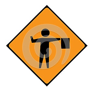 Road Work Ahead Warning Sign