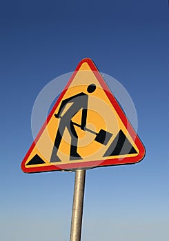 Road work sign