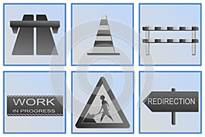 Road work symbols