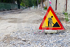 Road work traffic sign