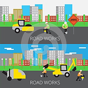 Road work vector illustration