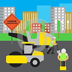 Road work vector illustration