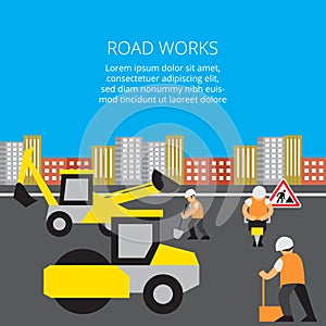 Road work vector illustration