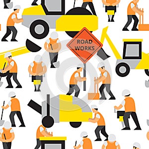 Road work vector pattern