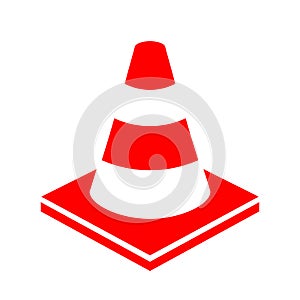 Road works cone vector icon