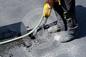 Road works on a gas pipeline