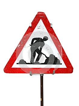 Road works sign