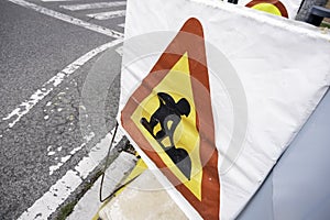 Road works sign