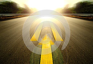 Road and Yellow arrow.