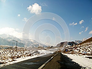 Road in Zagros mountains of Iran after snow