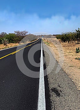 A roadbed of the asphalt.