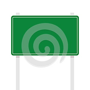 Blank freeway sign isolated on white background. free space for text.