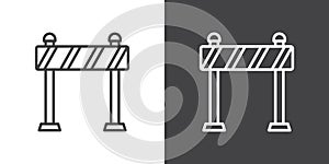 Roadblock icon Flat vector set outline
