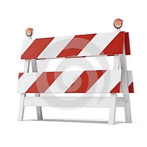 Roadblock isolated on white background photo