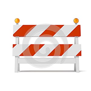 Roadblock isolated on white background photo