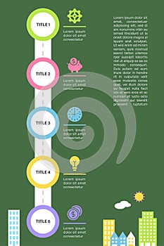 Roadmap Infographic Illustration with Step by Step Business Timeline Design