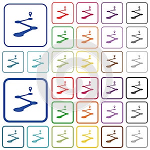 Roadmap outlined flat color icons