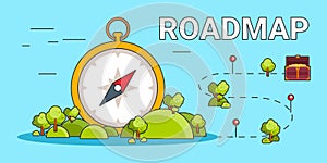 Roadmap pathway with compass