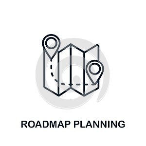 Roadmap Planning icon from production management collection. Simple line Roadmap Planning icon for templates, web design and