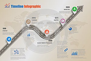 Roadmap Timeline Infographic, Vector Illustration