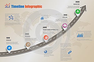 Roadmap Timeline Infographic, Vector Illustration