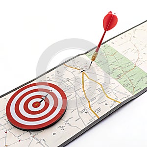 Roadmaps Focus Target on white background