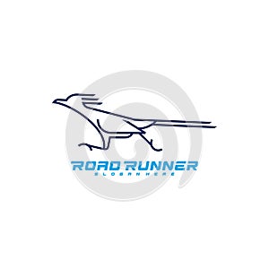 Roadrunner bird logo vector illustration design