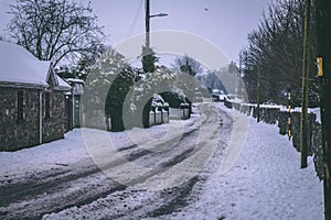 Roads barely usable in the aftermath of Storm Emma, also known as the Beast from the East, which hit Ireland at the start of March