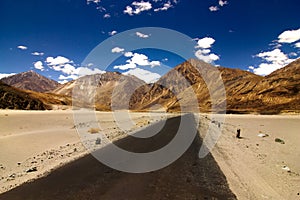 Roads in the barren land of ladakh