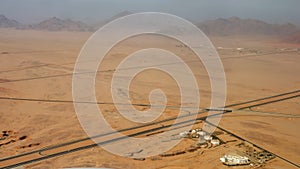 Roads on the desert near Sharm El Sheikh