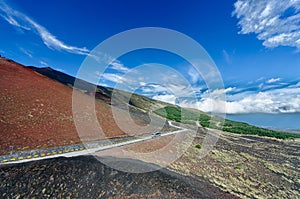 The roads of Etna mountain