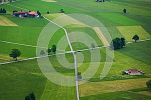 Roads and fields from top photo