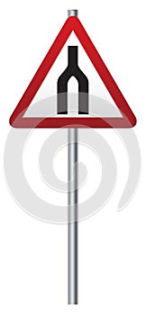 Roads Merge Ahead Signpost