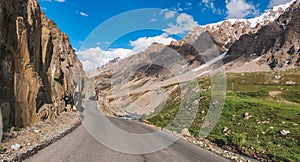 Roads, Mountains and river of Kargil District of Jammu and Kashmir, India