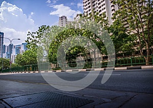 Roadside along public residential housing apartment in Bukit Panjang.