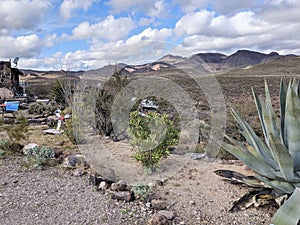 A roadside Antique Shop along Oldest Part of Route 66 in the Arizona Desert in the winter,