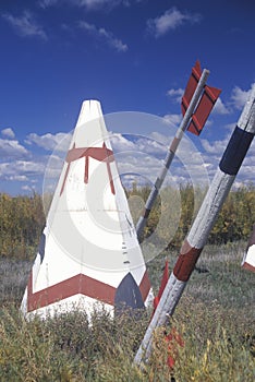 Roadside attraction of teepees & giant arrows on Navajo Tribal Land, CO